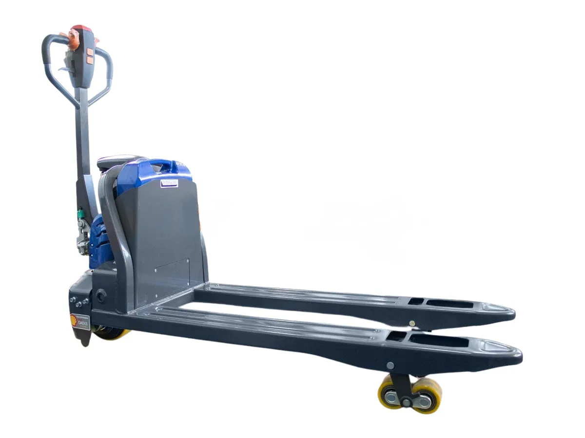 Ηλεκτροκίνητο παλετοφόρο 1.5T| ηλεκτροκίνητη ανύψωση 200mm| ηλεκτροκίνητη κίνηση 4.5 km/h| μηχάνημα πεζού xειριστή